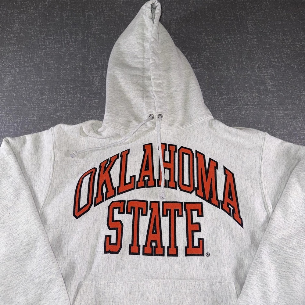 Oklahoma State Cowboys Hoodie Sweatshirt Mens Medium Gray NCAA Football Champion - Picture 3 of 11